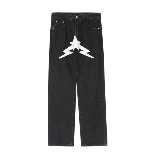 Bolt Star Wide-Leg Denim