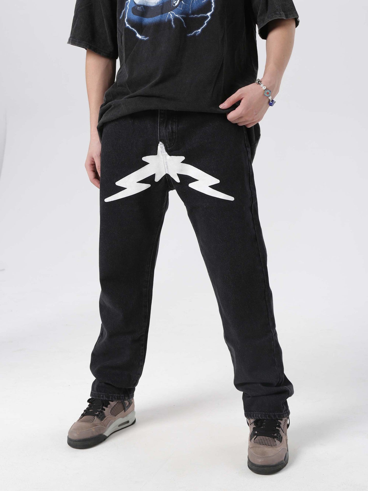 Bolt Star Wide-Leg Denim